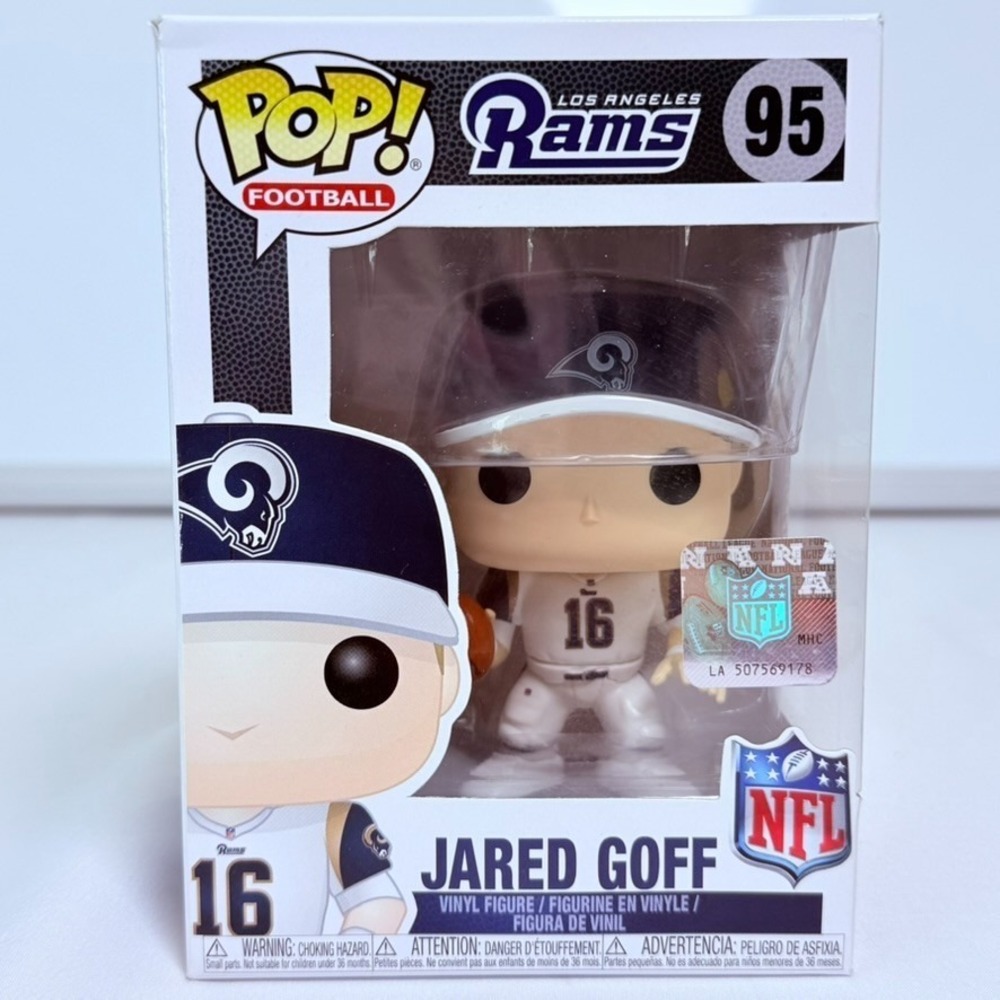Funko Pop Football Jared Goff #95 LA Los Angeles Rams NFL Vinyl Figure Vaulted